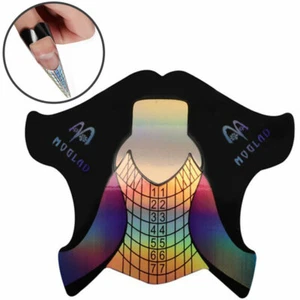 100 Holo Modellier Schablonen Stiletto Mandel Ballerina Nailart Nägel Nailart - Bild 1 von 3