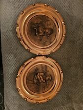 Pair Of  Vintage French Copper Plates