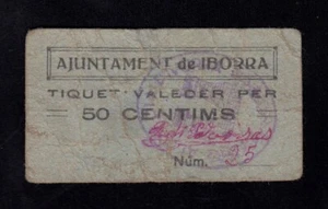 F.C. IBORRA (LÉRIDA) , 50 CENTIMOS , B/C+ . - Bild 1 von 2