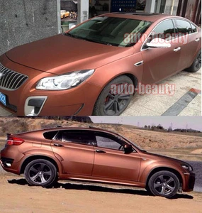 Pegatina de vinilo satinado marrón cromado mate metálico envolvente de automóvil completa - 65 pies x 5 pies de aire acondicionado - Imagen 1 de 5