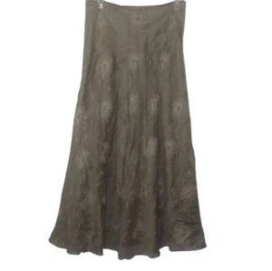 Vintage Chetta B Succotash Floral A Line Maxi Skirt in Sage Green Size 10 - Picture 1 of 5