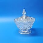 Vintage Anchor Hocking Wexford Glass Candy Dish Compote Footed Bowl WITH LID