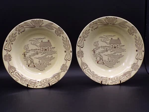 2 tazones de sopa para ensalada de pasta raros 1955 Royal China Sebring OH BUCKS COUNTY 8-3/8" C25 - Imagen 1 de 7