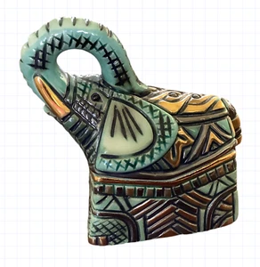 Rinconada De Rosa Elephant Ceramic Figurine Trinket Box w/Trinket Uruguay EUC - Picture 1 of 11