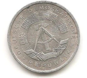 1977 A East German Democratic Republic 1 pfennig - KM8.2 - VF - Picture 1 of 2
