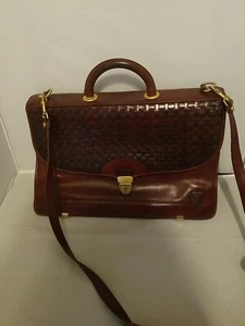 Vintage Lombardo tabakfarbene Leder Aktentasche, Messenger Bag 400596 - Bild 1 von 12