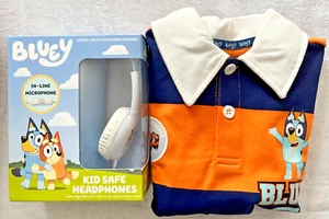 Bluey Kid Safe Cuffie e Camicia Bluey Manica Lunga Taglia 4T - Scatola Aperta - Carina - Foto 1 di 13