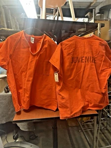 Phoenix Supply Authentic Issue Prison Jail "JUVENILE" Orange Scrub Top Adult L - Picture 1 of 4