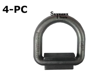 (4) 5/8" D-Ring Weld-On Safety Chain Rope Strap Tie Down Anchor Flatbed Truck - Bild 1 von 2