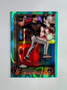 2025 Topps Chrome Gunnar Henderson Aqua Lava Refractor /199 Parallel #213 - Picture 1 of 8