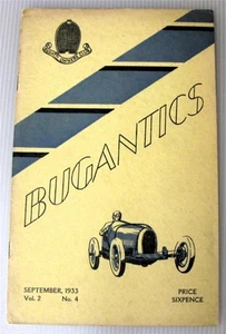 BUGANTICS Bugatti Owners Club Magazine Sep 1933 Vol 2 No 4 - Picture 1 of 6