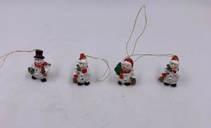 Konvolut 4 Miniatur Schneemänner Ornamente Resin - Bild 1 von 6