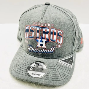 New Era Houston Astros Washed 9FIFTY A-Frame Snapback Hat Cap Adjustable Grey - Picture 1 of 5