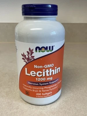 Лецитин NOW Foods 1200 мг, 200 гелевых капсул - Изображение 1 из 4