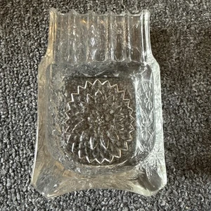 Pineapple and Floral Crystal Ashtray Indiana Glass 7 Slots Pre-owned - Picture 1 of 5