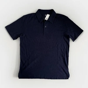 Gap Men’s Navy Blue Polo Shirt Short Sleeve Shirt Sz Small Summer Linen Cotton - Picture 1 of 5