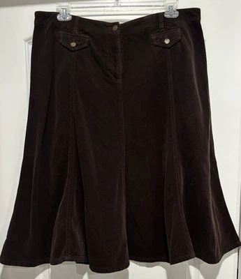 Falda Jones New York Sport Pana Fina Ballena Talla 16 - Línea A Marrón Chocolate Foto 1 de 3