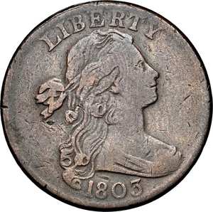 1803 Draped Bust Large Cent Small Date Small Fraction S-250 NGC VF20 - Picture 1 of 4