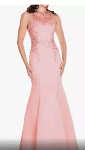 Decode 1.8 Women's Embellished Satin Trumpet Gown Size 16. Color Apricot - Picture 1 of 2