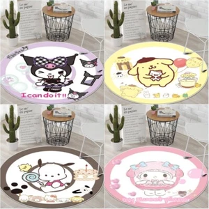 My Melody Kuromi Pochacco Pom Pom Purin Cinnamoroll Round Rug Carpet Floor Mat - Picture 1 of 9