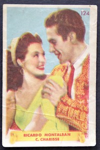 RICARDO MONTALBAN & CYD CHARISSE - #124 Movie Stars Card 1948 Portuguese Edition