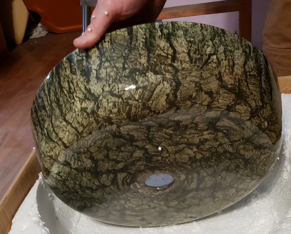 Fregadero de tocador de vidrio para baño Geyser - SOLO RECOGIDA LOCAL FRESNO, CA Foto 1 de 4