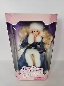 1996 Mattel 15831 SPECIAL OCCASSION Barbie Puppe Winter blau formell Fell gefüttert - Bild 1 von 11