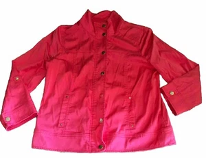 Chico's Long Sleeve Full Zip And Button Bright Pink Jacket Size 0 US Small - Picture 1 of 9