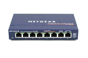 NETGEAR ProSafe GS108 v3 8-Port Gigabit Network Switch & Power Supply - Picture 1 of 5