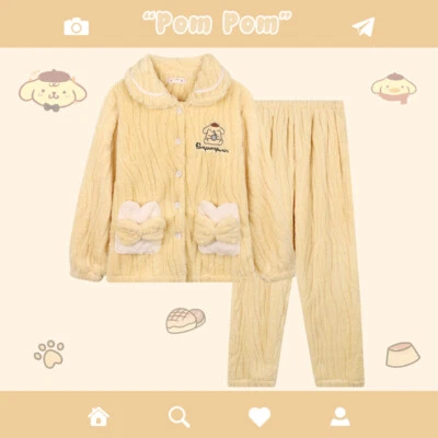 Conjunto de pijama Kuromi Cinnamoroll para mujer niña ropa para el hogar de franela pochacco + pantalones Foto 1 de 4