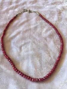 Collana di Rubini sfaccettati - Nuova - Gancio in Argento - Foto 1 di 7
