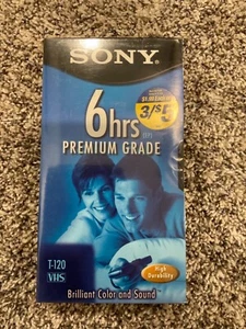 NEW Sealed SONY VHS TAPES 6 HRS Premium Grade T-120VL VHS Blank Tape - Picture 1 of 3