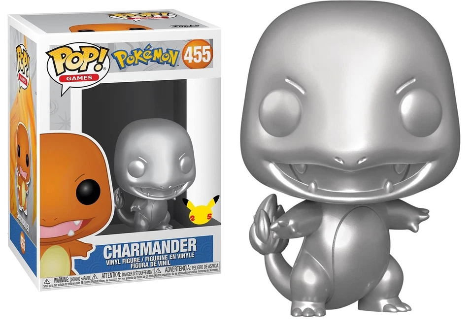 FUNKO POP Games Series: Pokémon; 455: Charmander (Metallic) VINYL POP FIGURE - Immagine 1 di 1