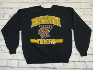 Missouri Tigers Sweatshirt Adult Medium Black 80s Mizzou NCAA Basketball - Picture 1 of 10