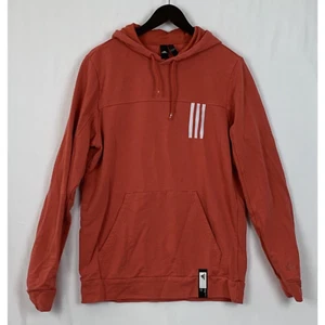 Mens Medium Adidas Post Game Lite Loose Fit Crew Salmon Hoodie GT6210 3 Stripe - Picture 1 of 10