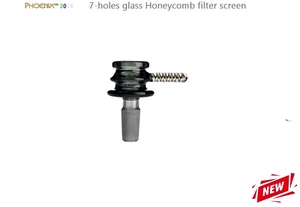 Phoenix โญ 14mm Thick Glass Bowl Transparent Black Honeycomb Screen โจ๐ ๐๐ฅ๐ - Picture 1 of 4