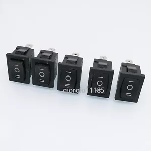US Stock 5pcs Black 3 PIN ON/OFF/ON SPDT Boat Car Rocker Switch 10A 125VAC KCD1 - Picture 1 of 4