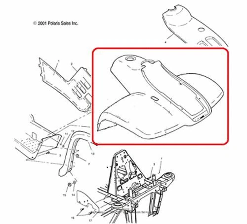 OEM POLARIS MAGNUM 330 FRONT FENDER SILVER OEM NEW FACTORY GENUINE - Image 1 of 1