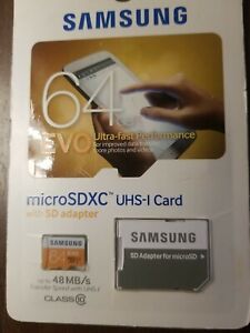 Samsung EVO 64GB 64G 64 GB Micro SD SDXC MicroSD Class 10 with SDHC Adapter