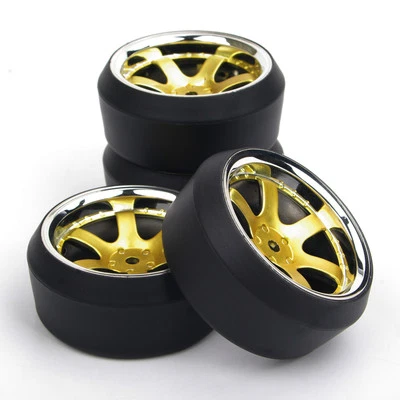 4Pcs 12mm Hex Drift Tires and Wheel Rims For HSP HPI RC 1:10 On-Road Racing Car - Image 1 of 4