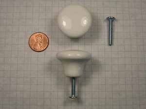 HARRIS #232-WHITE CABINET/DRAWER KNOB, MUSHROOM SHAPE,PORCELAIN,1-1/4" DIAMETER  - Picture 1 of 1