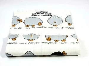 Linen Towel Australia Rectangle Cotton Fabric Material Sheep Design Tea Towel - Picture 1 of 3