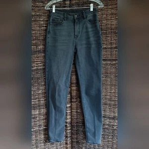 American Eagle Mom Jeans Damen 0 lang grau schwarz Slim Skinny Stretch Preppy - Bild 1 von 7