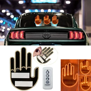 Funny Car Finger Light with Remote, Road Rage Signs Middle Finger Gesture Light - Picture 1 of 11