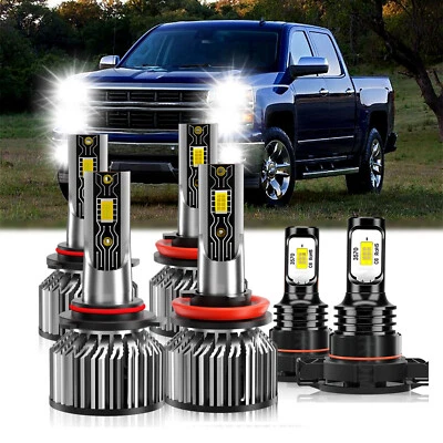 Faros LED luz antiniebla haz alto/bajo para Chevrolet Silverado 1500 2007-2015 Foto 1 de 4