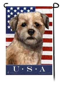 Patriotic USA Garden Flag - Border Terrier 021 - Picture 1 of 1