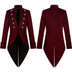 Men Steampunk Vintage Tailcoat Jacket Victorian Tuxedo Gothic Frock Coat Uniform