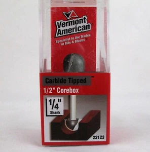 Vermont American 1/2" Corebox Carbide Tipped Double Flute Router Bit # 23123 - Picture 1 of 5