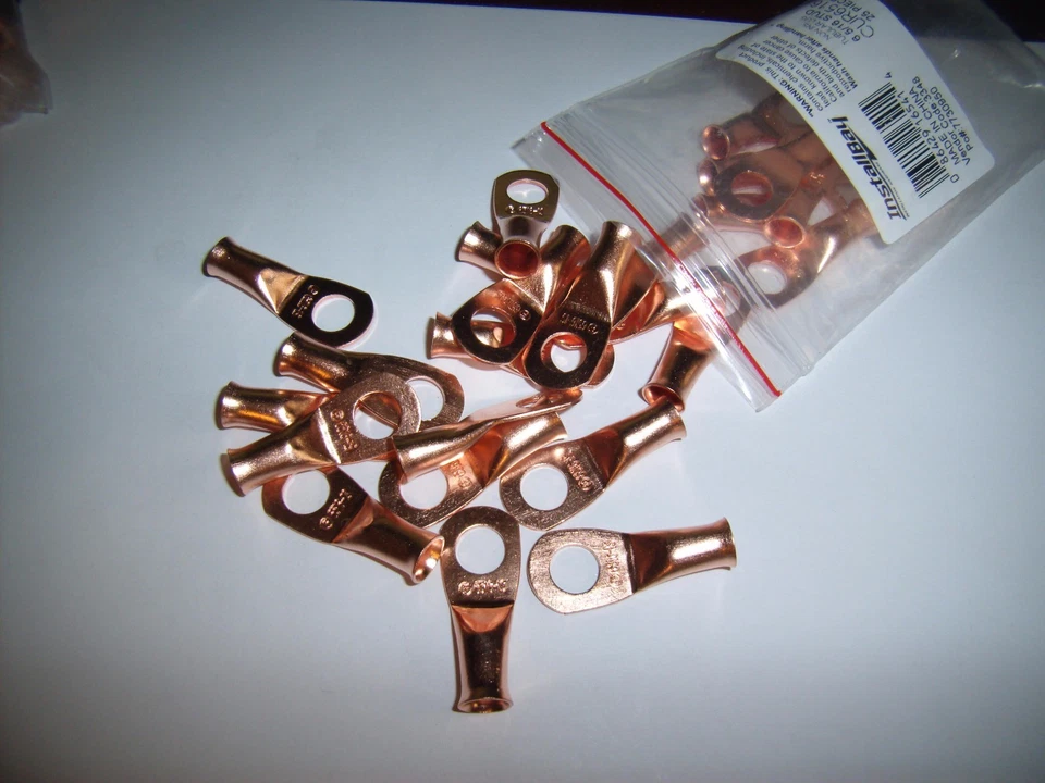 (8) 5/16" Wire Ring Terminal Copper 6 AWG Gauge Connectors Terminals Car Power  - Image 1 of 1