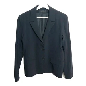 Calvin Klein Collection Womens Blazer Jacket Size 10 46 Black Two Button Career - Picture 1 of 5